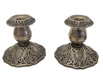 Antique Pair Of Middletown Silver Co. Victorian  Silver Plated ? Candle Holders