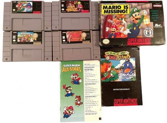 Super- Nintendo, 5 Games Super Mario And The Legend Of Zelda.