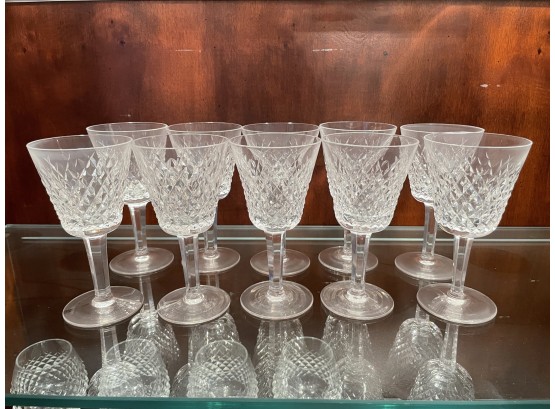 8 Waterford Alana Pattern Cut Crystal 5 78'tall  Stemware Wine Water Glasses.