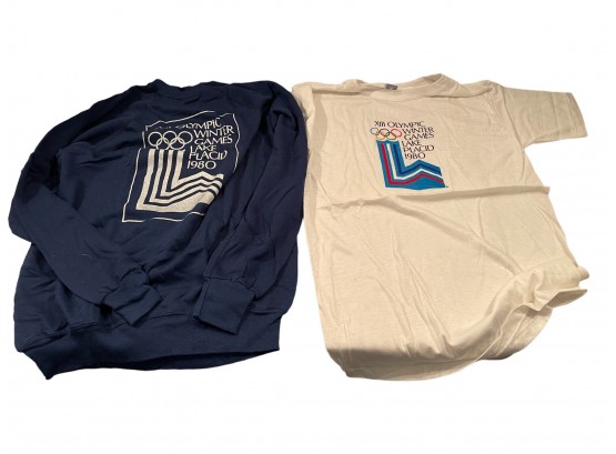 Vintage 1980's Lake  Placid XIII Winter Olympic T Shirt And Sweatshirt. In  Very Good Condition.