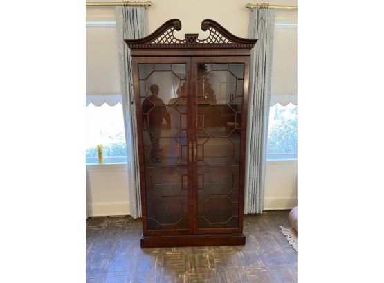 Impressive Oriental Inspired Glass And Wood Display Cabinet By Henredon