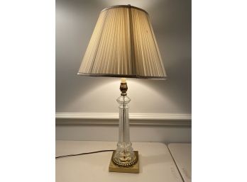 Vintage Glass And Brass Table Lamp. 32' Tall