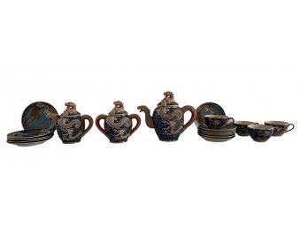 19 Piece Moriage Dragonware Teaset With Raised Dragons
