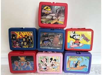 Collection Of 7 Vintage Plastic Lunch Boxes, None Have The Thermos
