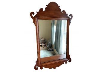Vintage Colonial Style Maple Frame Wall Mirror.