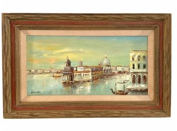 Vintage Oil On Canvas Of Venice? Scene, Signed Montez. #9