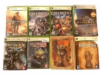 XBOX 360-  8 Games, Call Of Duty And More. One Game Is Sealed.  XB#5