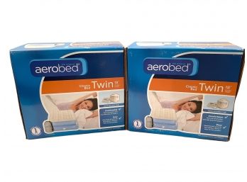 Pair Of New In Box, Aerobed Twin Size Inflatable Beds.