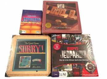 4 Unused And Sealed Board Games. Jeopardy, Sorry And More. #G1