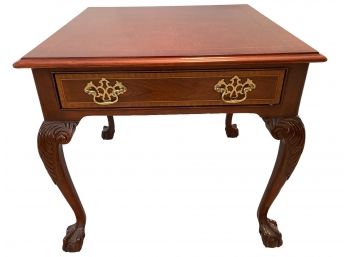 Vintage Mahogany Chippendale Style Side Table With Ball And Claw Cabriole Legs By Councill Craftsman #2