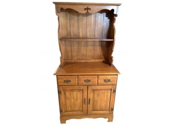 Vintage Solid Maple Medium Size Hutch , Comes In Two Pieces.
