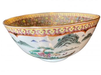 Large Vintage Chinese Porcelain Bowl, Measures 12' X 5 34'