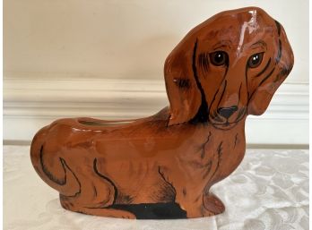 Dachshund Dog Art Pottery Planter