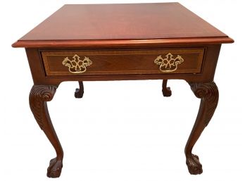 Vintage Mahogany Chippendale Style Side Table With Ball And Claw Cabriole Legs By Councill Craftsman #1