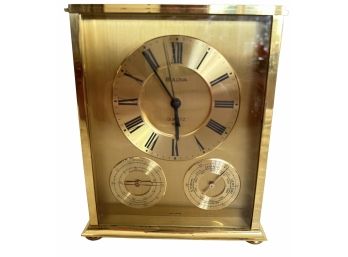 Vintage Bulova Quartz Mantel Clock Made In Germany, Untested Needs Battery