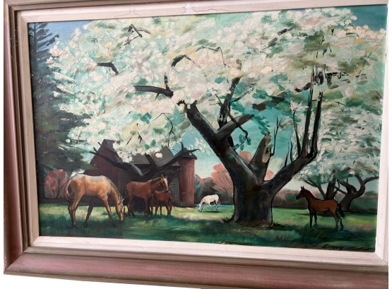 Framed Esquestrian Painting