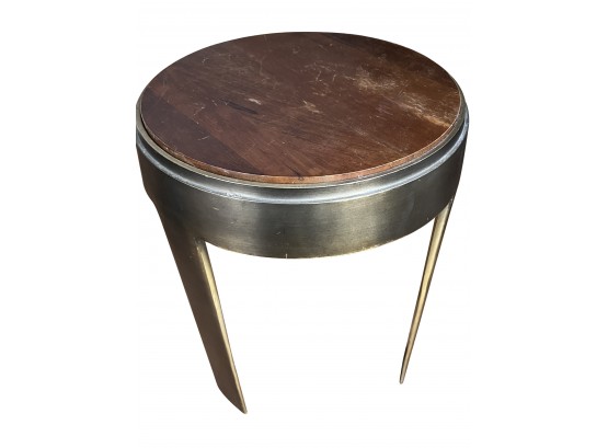 Small Wood And Metal Side Table