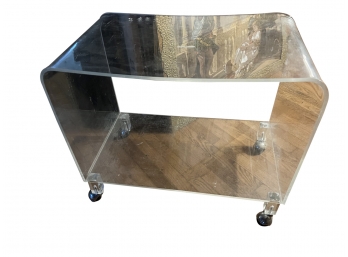 Lucite Cart On Wheels