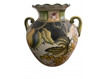 Large Italian Ceramic Pot With Handles