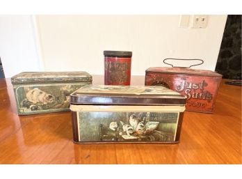 Vintage Tin Boxes - Set Of 4