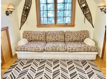 Cy Mann Oversized Sofa With Kravet Fabric, Kilim And Chenille Boucle