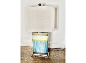 Multi Color Ceramic Table Lamp With Linen Shade