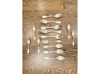 Set Of 15 - Silver Plate Spoon Collection
