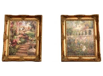 Pair Of Signed Framed Floral Paintings