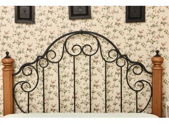 Queen Size Iron And Wood Headboard With Ortho Pedic Luxura Mattress And Boxspring