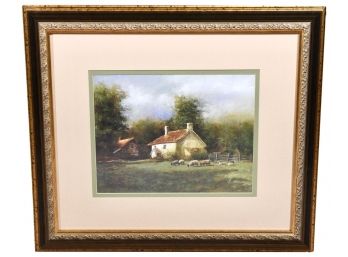 Framed Print Titled Sheep Grazing By Warwick