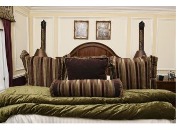 Luxurious King Size Bedding Set - Duvet, Pair Of European Pillows With Shams, Bolster And Large Pillow