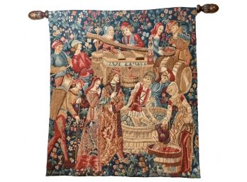 Tapestry Wall Hanging With Decorative Rod