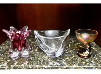 Nemesh Art Glass Vase, Signed French Vase And More