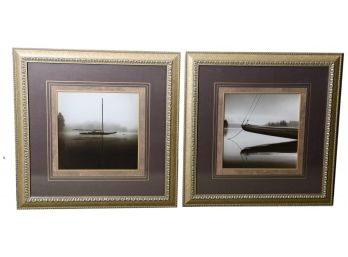 Pair Of Framed Prints By Kahn Titled On The Mooring And Bow Of The Idem