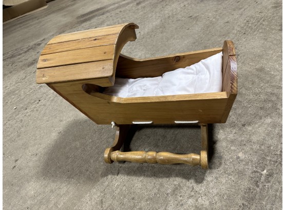 Beautiful Wood Rocking Cradle For Doll