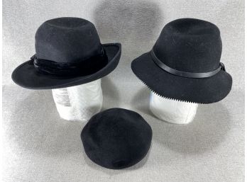 Black Hats - Wool 'doeskin' Felt, 100 Wool Felt Italy, Filippo Catarz Italy