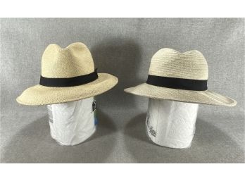 Hats - Natural Color With Black Band - Panama - Ultrafino