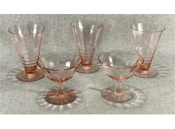 Vintage Rose-colored Glassware