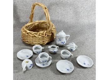 Child Tea Set With Wicker Basket