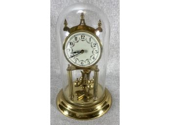 Anniversary Glass Domed Mantle Clock - West Germany By Welby Corp