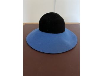 A Double Brim Blue And Black Wool Felt Hat Designed By Frank Olive