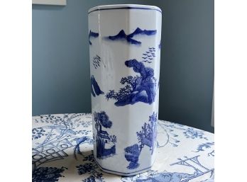 A Blue And White 12' Chinese Porcelain Vase