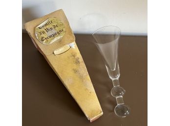 A Victorian Pom Pom Champagne Glass - See Description - Rare
