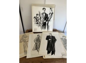Original Art - Men's Vintage Fashion Illustrations For The Book 'Dress For Excellence'