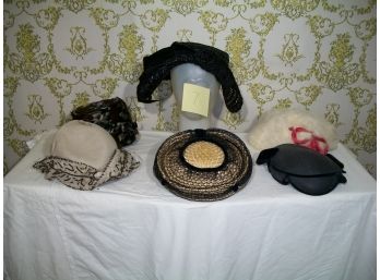 Lot #7 - Nice Grouping Of Vintage Ladies Hats + Vintage Hat Box