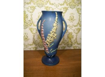 Fabulous Deep Blue Roseville 'Foxglove' Pattern 1940's Vary Large / Tall Vase