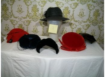 Lot #9 - Nice Grouping Of Vintage Ladies Hats + Vintage Hat Box