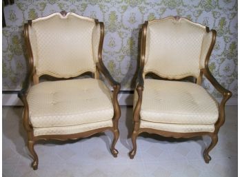 Pair Vintage French Style Armchairs Good Form And Quality