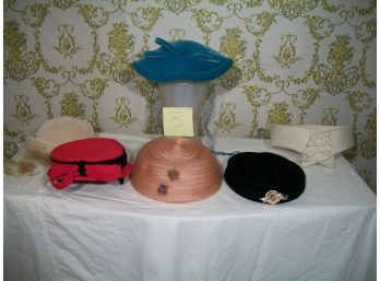 Lot #3 - Nice Grouping Of Vintage Ladies Hats + Vintage Hat Box