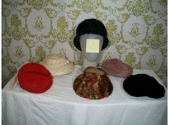 Lot #2 - Nice Grouping Of Vintage Ladies Hats + Vintage Hat Box